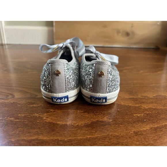 Keds x Kate Spade Sneakers Women's Size 5 Glitter Bride Wedding Silver - Picture 7 of 8